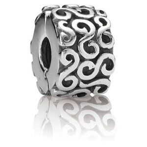 PANDORA S Clip Authentic Sterling Silver Swirled Pattern Divider